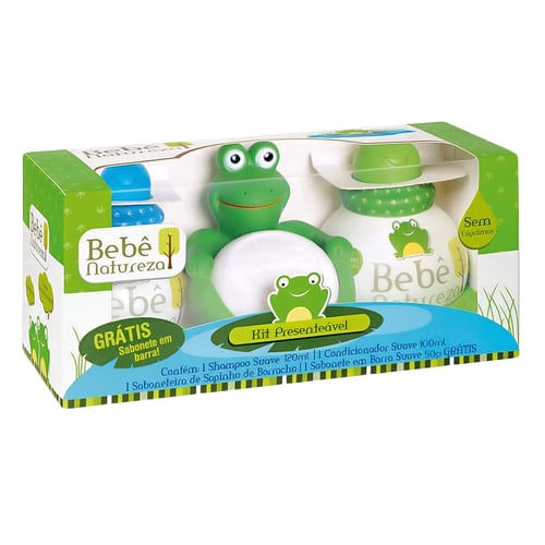 Imagem do produto Shampoo 120Ml + Condicionador 100Ml Bebê Natureza Suave + Saboneteira De Sapinho De Borracha E Ganhe 1 Sabonete Suave 50G
