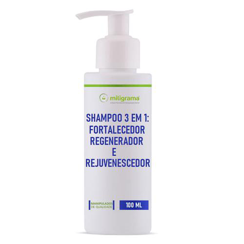 Imagem do produto Shampoo 3 Em 1: Fortalecedor, Regenerador E Rejuvenescedor 100Ml