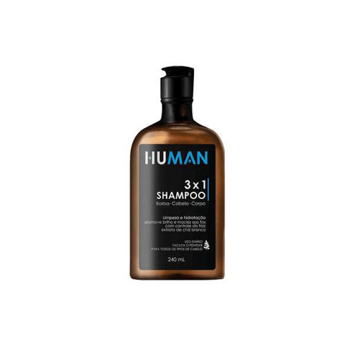 Imagem do produto Shampoo 3X1 Human Para Barba, Cabelo E Corpo 240Ml