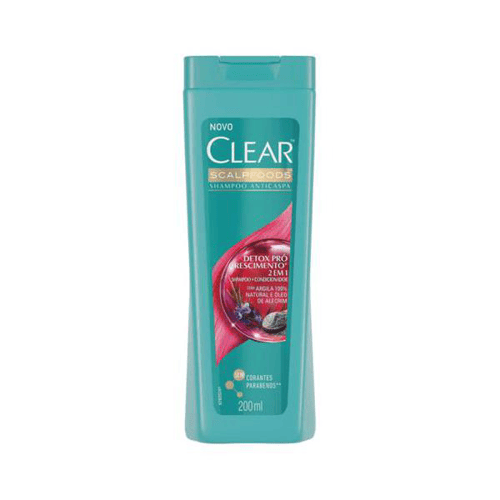 Shampoo Anticaspa Clear Detox Prócrescimento Com Argila 200Ml