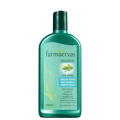 Imagem do produto Shampoo - Chá Verde Cabelos Mistos Raízes Oleosas E Pontas Secas - Conteúdo 320Ml. Farmaervas
