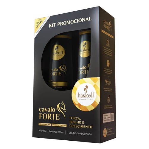 Shampoo + Condicionador Haskell Cavalo Forte 500Ml Cada