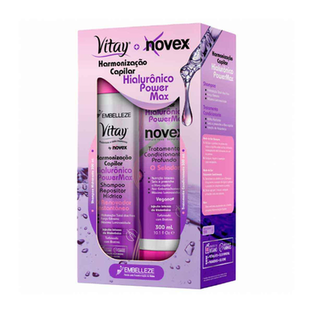 Imagem do produto Shampoo + Condicionador Hialurônico Power Max Vitay 600Ml Embelleze