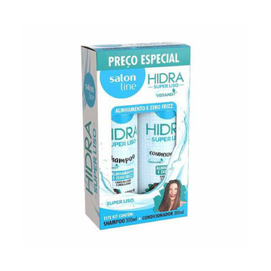 Shampoo + Condicionador Salon Line Hidra Super Liso 300Ml Cada Preço Especial