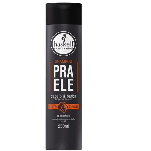 Shampoo Haskell Pra Ele Cabelo & Barba Cafa E Zinco Ph 6.0 Com 250Ml