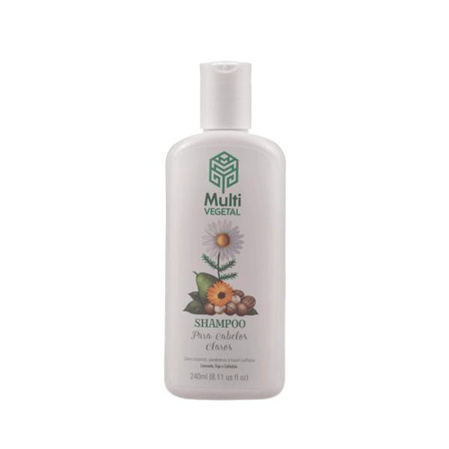 Imagem do produto Shampoo Natural De Camomila, Trigo E Calêndula Para Cabelos Claros 240Ml Multi Vegetal