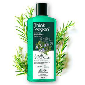 Imagem do produto Shampoo Think Vegan Revitalizante Alecrim E Chá Verde 400Ml