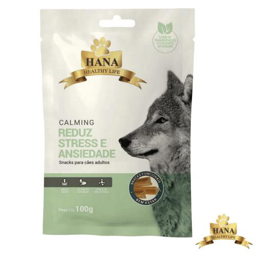 Snacks Hana Healthy Life Calming Reduz Stress E Ansiedade P/ Cães Adultos 100G