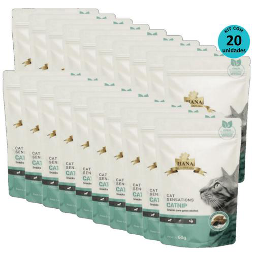 Snacks Hana Healthy Life Cat Sensations P/ Gatos Adultos 60G Kit 20 Unidades