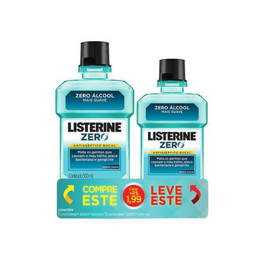 Imagem do produto Solução Bucal Listerine Zero 500Ml E Solução Bucal Listerine 250Ml Por