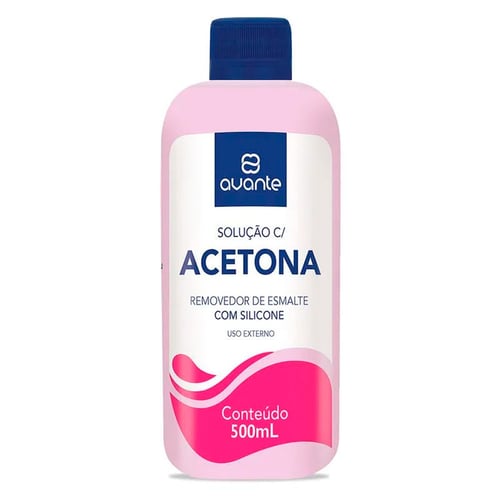 Solução Com Acetona Avante Com Silicone E Fragrncia Cor Rosa 500Ml