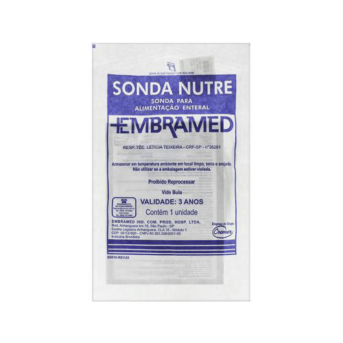 Imagem do produto Sonda Nutre Embramed De Alimentação Enteral Com Fio Guia N10