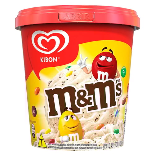 Imagem do produto Sorvete Kibon Baunilha Com Confeitos M&M's 800Ml