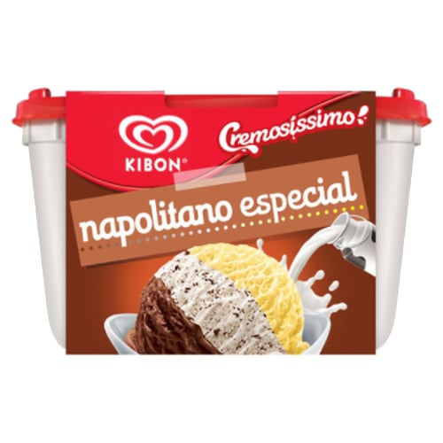 Imagem do produto Sorvete Kibon Cremosissimo Napolitano Especial 2L