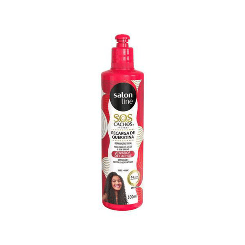Imagem do produto Sos Cachos Ativador De Cachos Queratina Reparação Total 300Ml S.o.s Bomba
