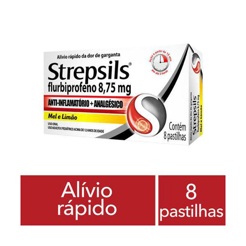 Strepsils - Sabor Mel E Limão C 8 Pastilhas