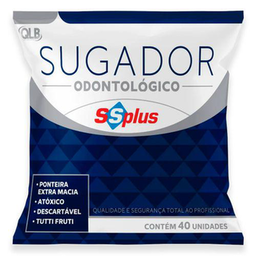 Sugador Plástico Colorido Descartável Com 40 Ss Plus