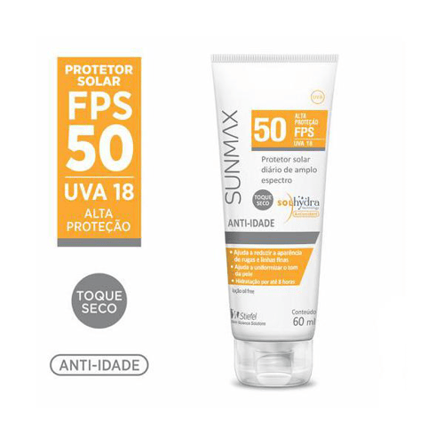 Sunmax Protetor Solar Antiidade Gelcreme Fps50 Pele Normal Seca