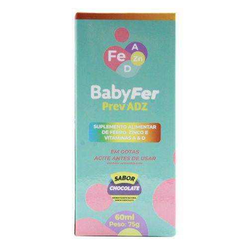 Suplemento Alimentar Babyfer Prev Adz Sabor Chocolate 60Ml
