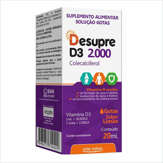 Imagem do produto Suplemento Alimentar Desupre D3 Arte Nativa 2000Ui Limao 20Ml
