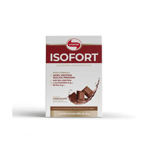 Suplemento Alimentar Isofort Chocolate Com 15 Sachês Vitafor De 30G Cada