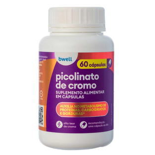 Imagem do produto Suplemento Alimentar Mineral Picolinato De Cromo Bwell 60 Cápsulas 60 Cápsulas