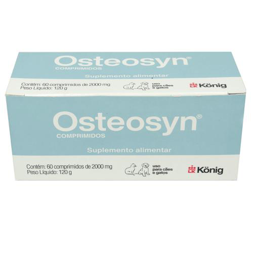 Suplemento Alimentar Osteosyn König 2000Mg P/ Cães Grandes C/ 60 Comprimidos