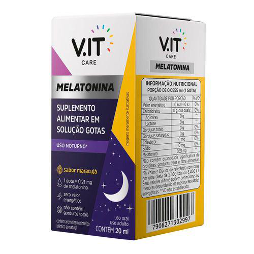 Imagem do produto Suplemento Alimentar V.it Care Melatonina Sabor Maracuja 20Ml