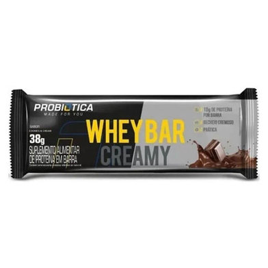 Suplemento De Proteína Em Barra Whey Bar Creamy Probiótica Sabor Cookies & Cream 38G