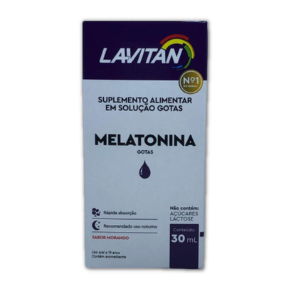 Imagem do produto Suplemento Lavitan Melatonina 0,21Mg Soluço Gotas 30Ml Morango Uso Noturno