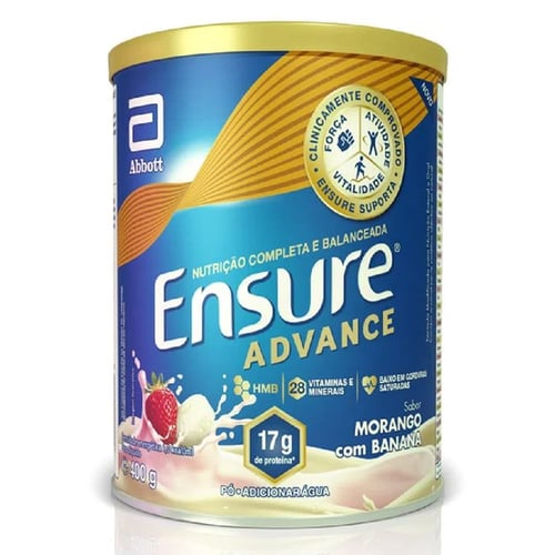 Suplemento Nutricional Ensure Advance Morango E Banana Com 400G 400Gensu