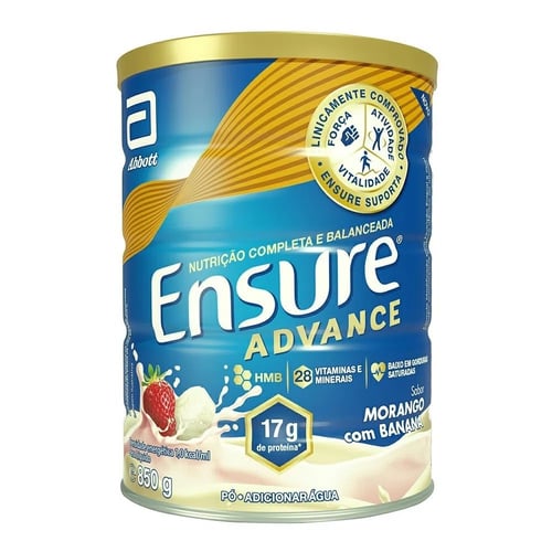 Suplemento Nutricional Ensure Advance Morango E Banana Com 850G