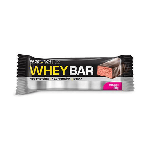 Suplemento Probiotica 40G Whey Bar Low Carb Morango