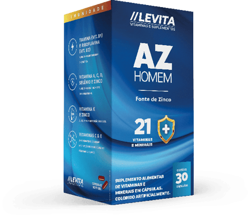 Suplemento Vitamínico A-Z Homem Levita - 1000Mg 30 Cápsulas