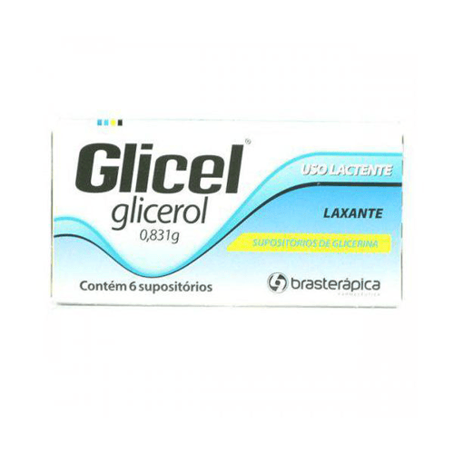 Supositório De Glicerina Glicel Infantil 6 Unidades
