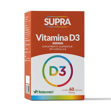 Imagem do produto Supra Vitamina D3 2000Ui 500Mg Herbamed 60 Cápsulas