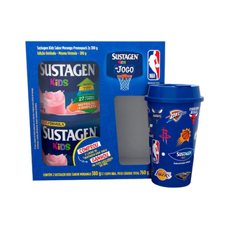 Sustagen Kids Com 2X380gr Morango Gratis Copo Nba Especial