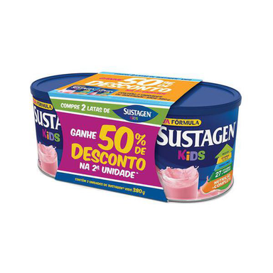 Sustagen Kids Morango 2 Unidades Com 380G Cada E 50% De Desconto Na 2 Unidade