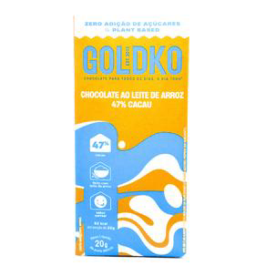 Imagem do produto Tablete 60 Cacau Ao Leite De Coco Zero Açúcar 20G Dp 20Un Goldko