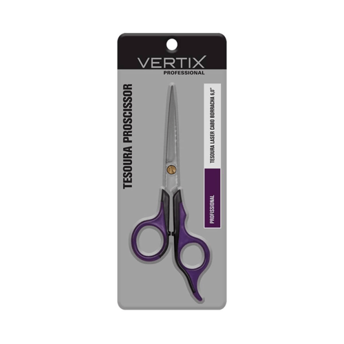 Tesoura Para Cabelo Vertix Laser 6,0 Cabo Borracha 1 Unidade