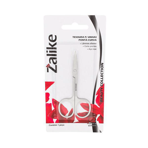 Tesoura Zalike Com Ponta Curva Beauty Ref.814