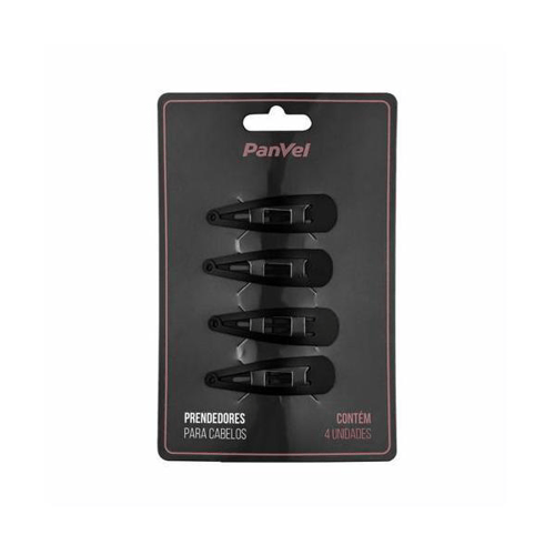 Imagem do produto Tic Tac De Cabelo Panvel Acessorios Preto Fosco Com 4 Undidades