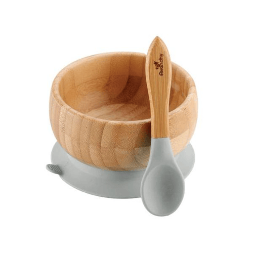 Imagem do produto Tigela Bambu Com Ventosa E Colher Cinza Avanchy
