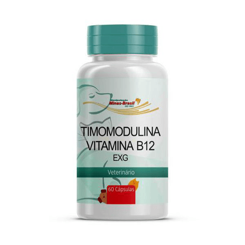 Timomodulina Veterinário Com Vitamina B12 Cães Até 30 Kg 60 Cápsulas