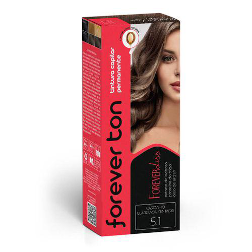 Imagem do produto Tinta De Cabelo Forever Ton 5.1 Castanho Claro Acinzentado Forever Liss
