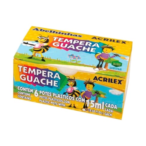 Imagem do produto Tinta Guache Acrilex Cores Sortidas 6 Unidades De 15Ml Cada