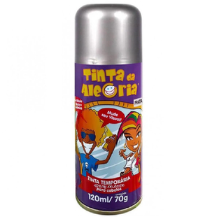 Imagem do produto Tinta Spray Para Cabelos Tinta Da Alegria Cor Prata 120Ml