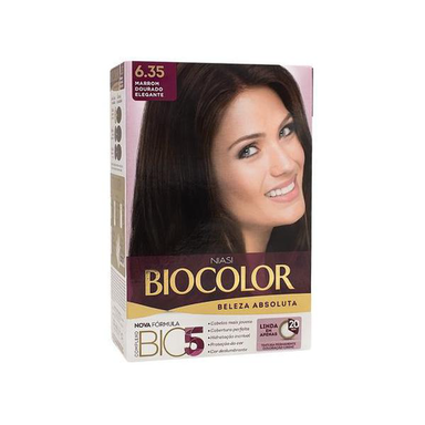 Tintura - Biocolor Kit Creme 6.35 Marrom Claro Dourado Acaju