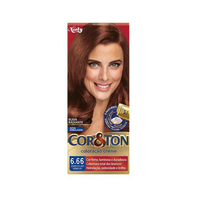 Imagem do produto Tintura Cor E Ton + Ox Vermelhos 6.66 Louro Escuro Vermelho 125 G.