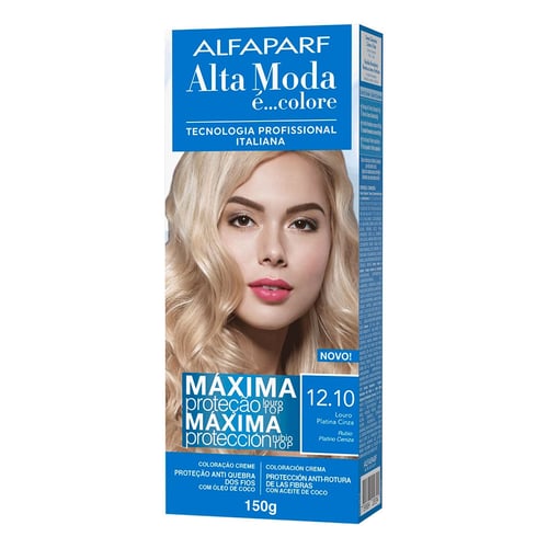 Imagem do produto Tintura Creme Alta Moda Alfaparf Louro Platina Cinza 12.10